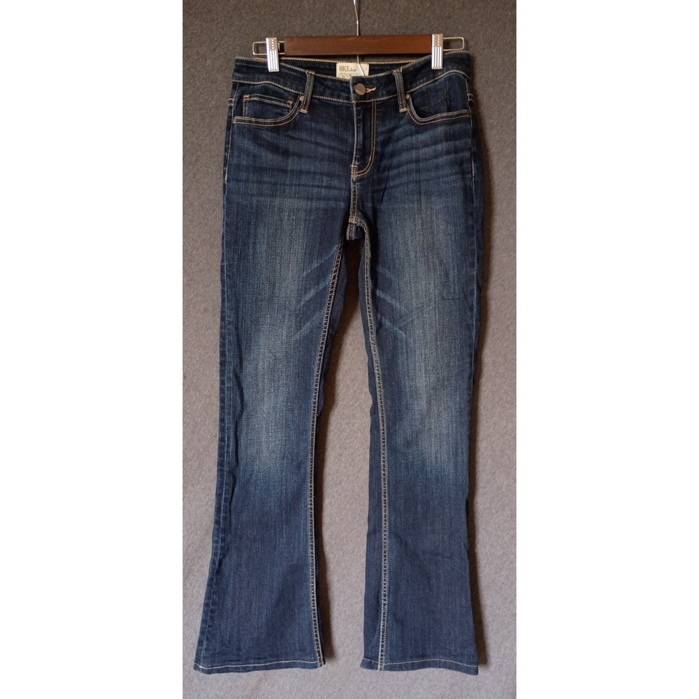 BKE Stella Mid Rise Bootcut Jeans Dark Wash Denim 27x31 Stretch Flare Leg